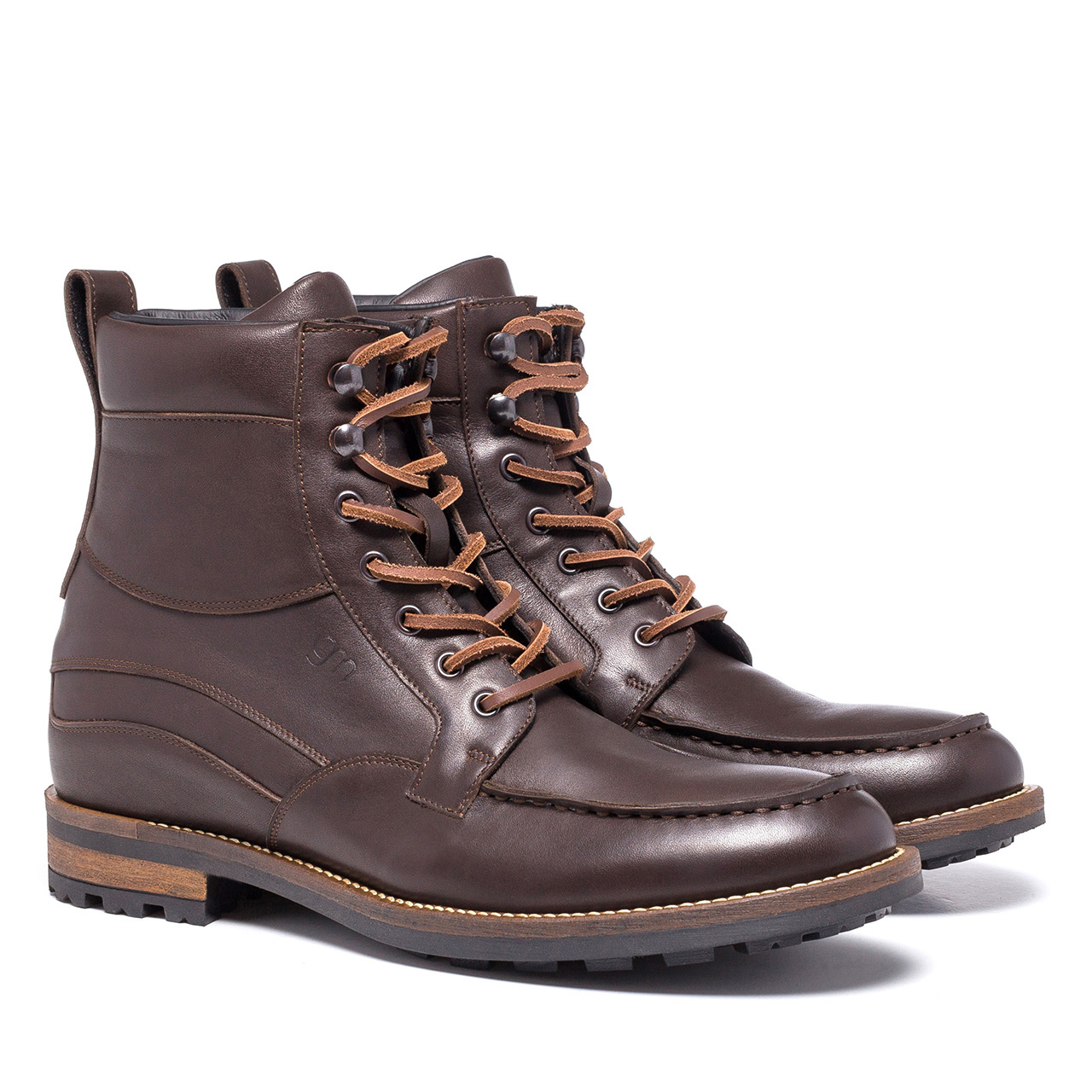 Courmayeur - Bottes rehaussantes en Cuir Pleine Fleur de 6 cm à 8 cm en plus