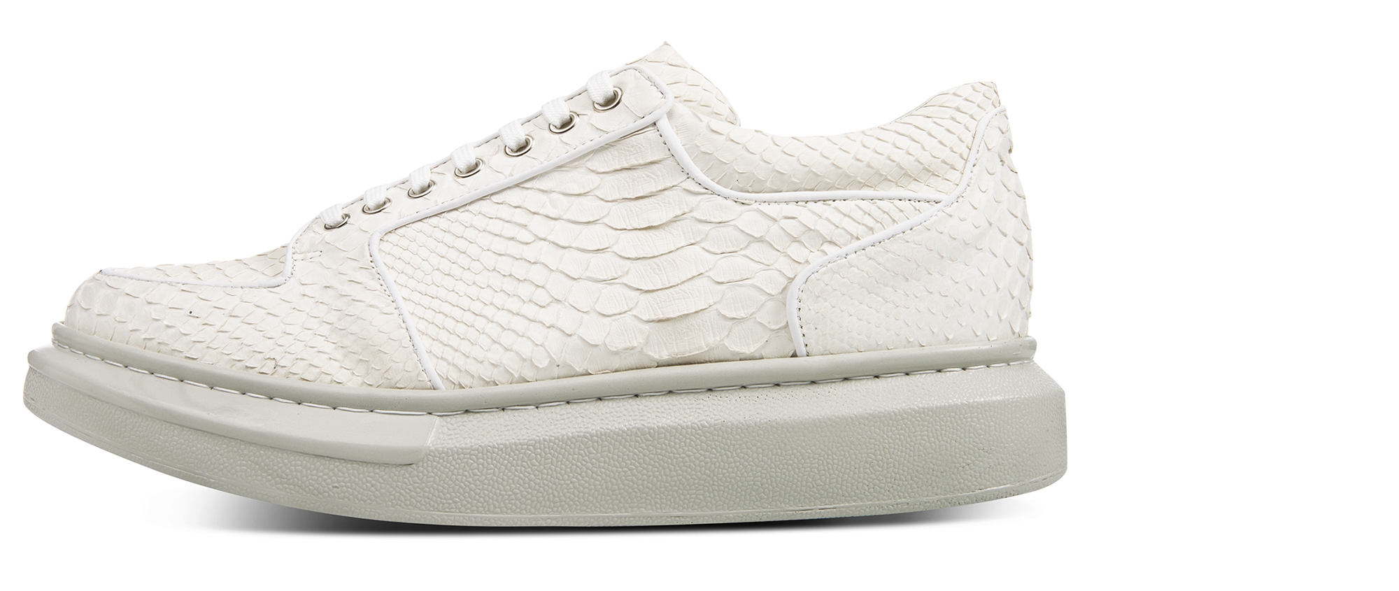 Bossa - Elevator Sneakers in Python Leather from 2.4 to 3.1 inches