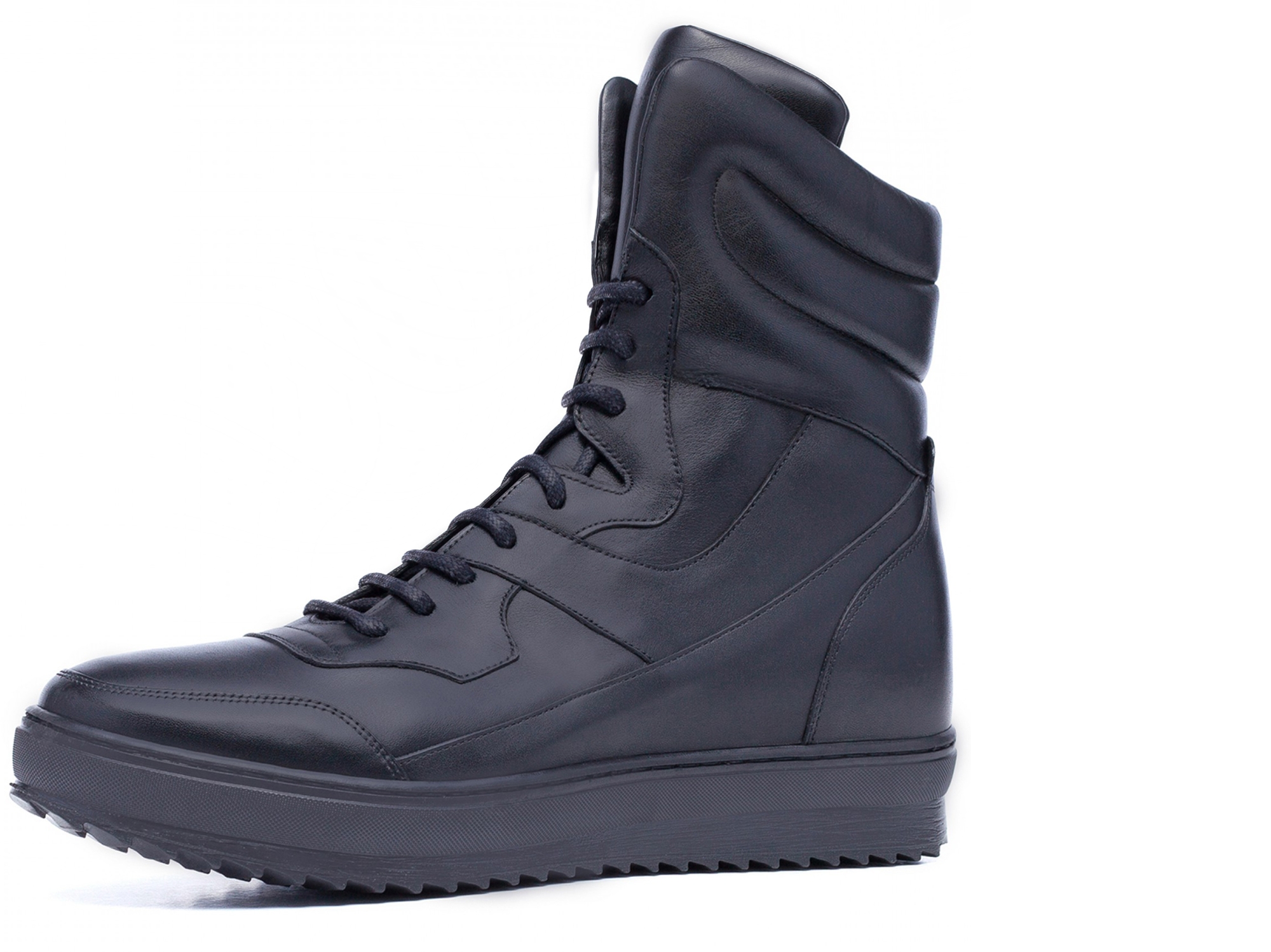 Bombay - Elevator Sneakers in Full Grain Leather from 2.4 to 4 inches