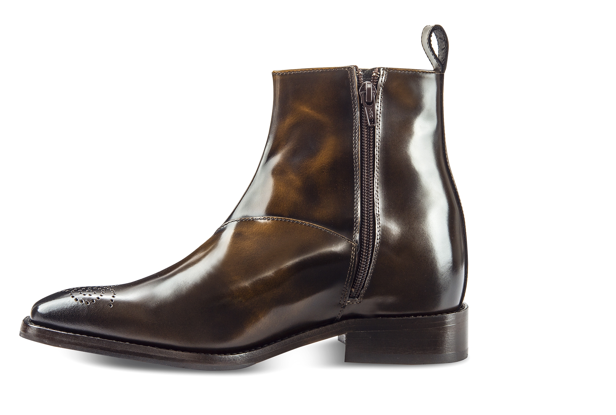 Arles - Elevator Boots in Brushed Leather from 2.4 to 4 inches