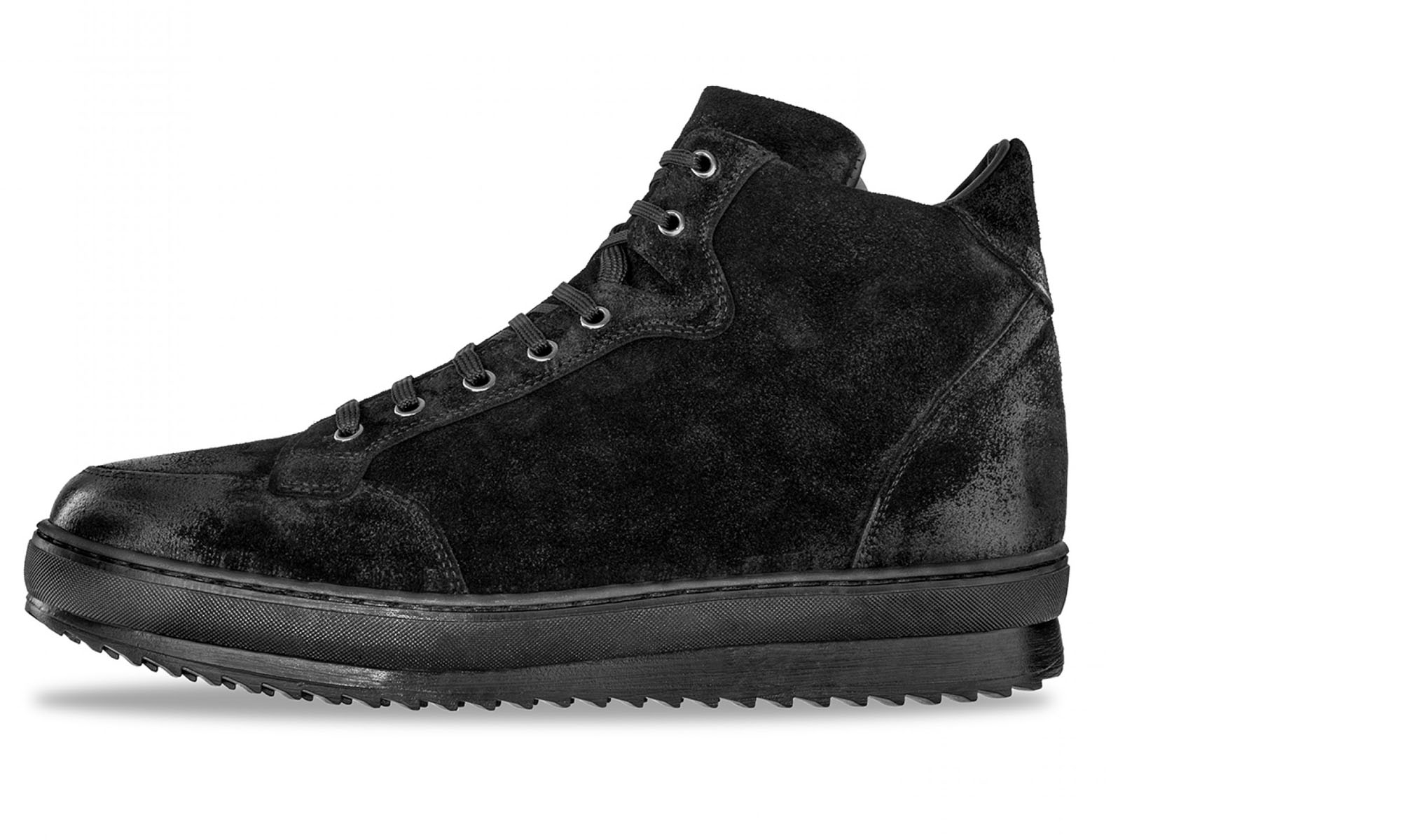 Gotham - Elevator Sneakers in suede leather from 2.4 to 4 inches