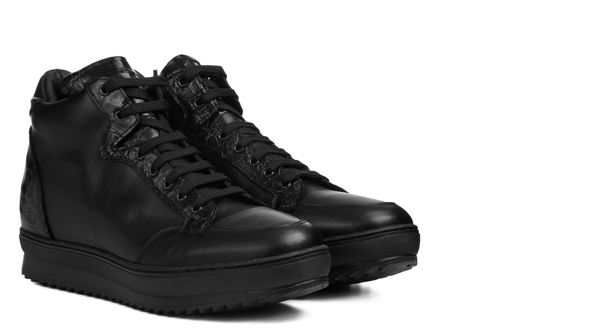 Camaiore - Elevator Sneakers in Mix of leathers from 2.4 to 4 inches 