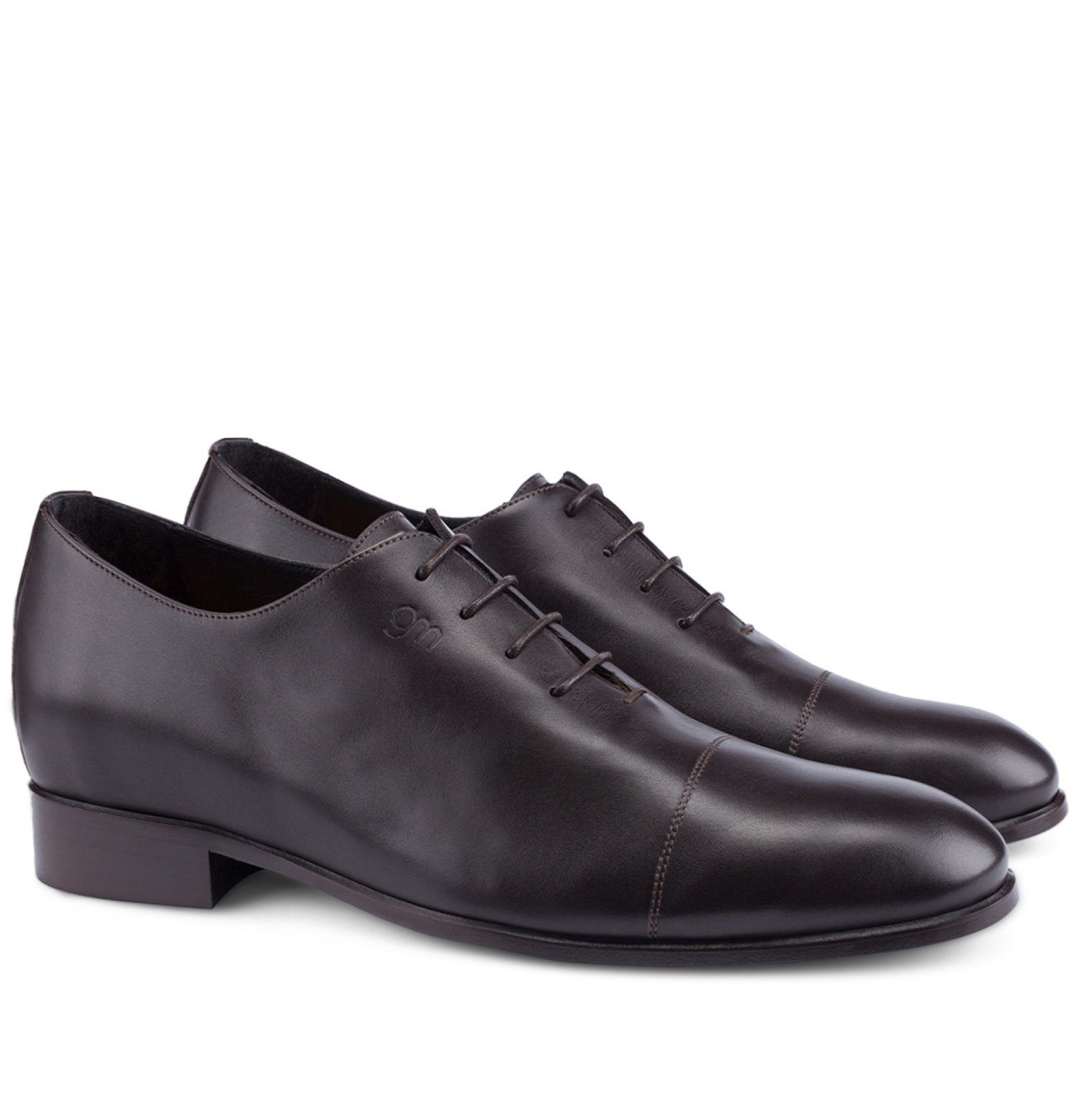 Oxford - Classiques chaussures rehaussantes en Cuir Pleine Fleur de 6 cm à 8 cm en plus