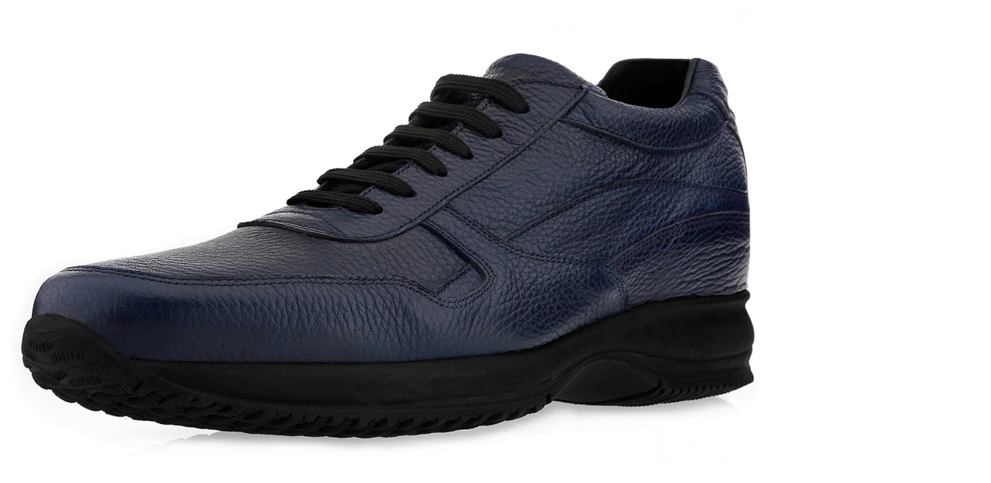 Atlanta - Elevator Sneakers in Full Grain Leather from 2.4 to 4 inches