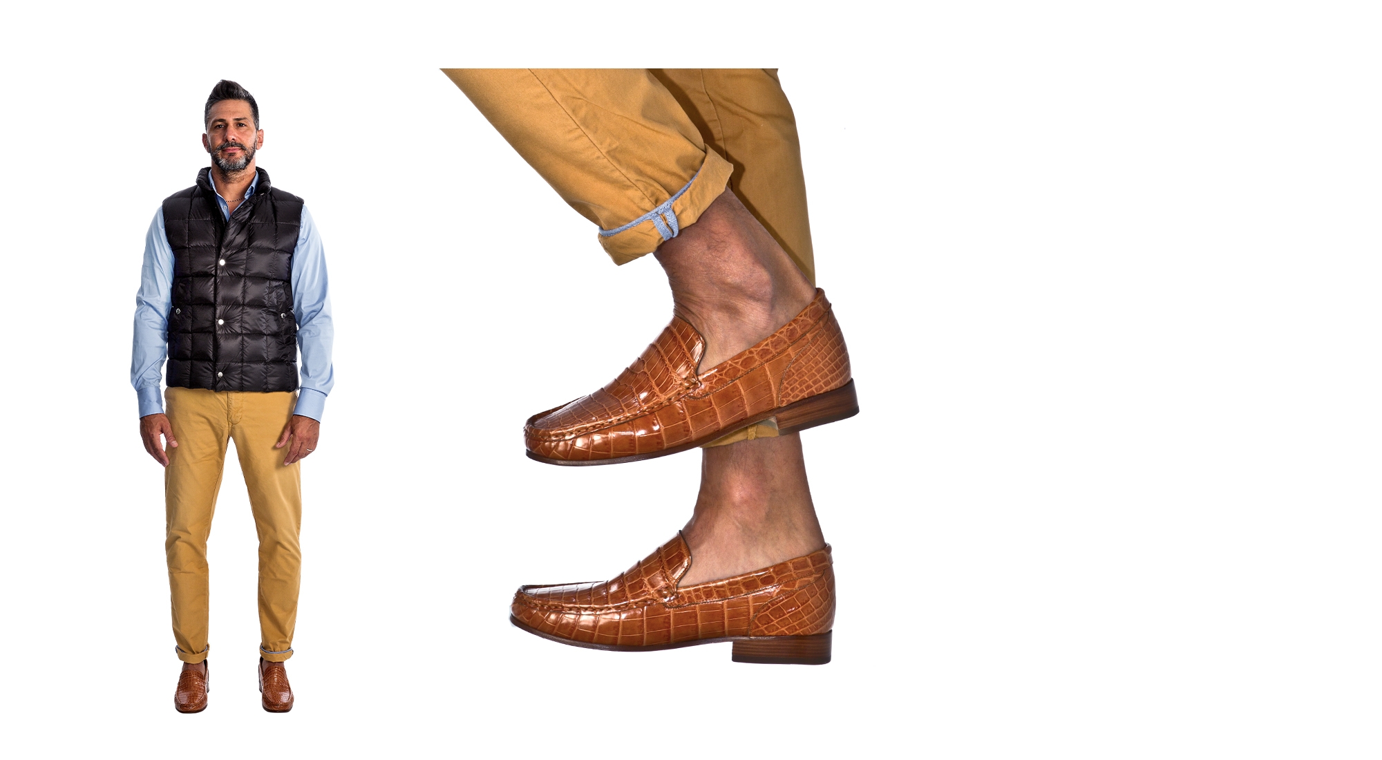 Arbiter - Elevator Loafers in Crocodile Leather up to 2.6 inches