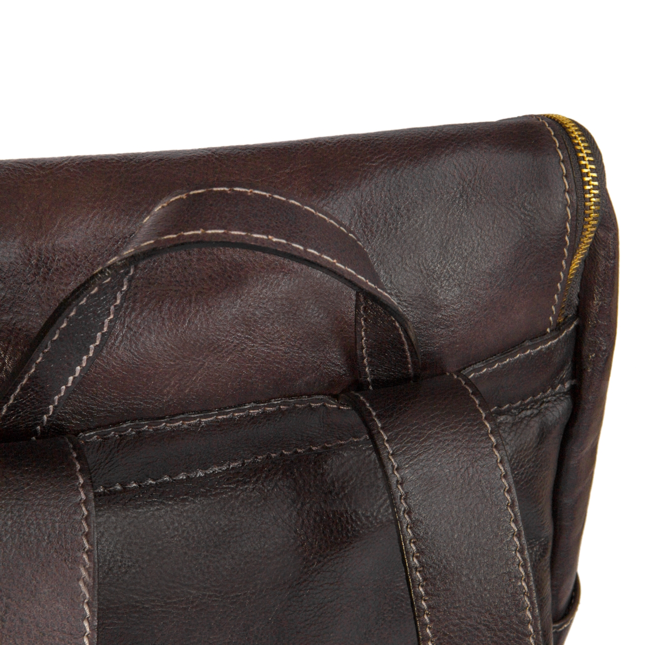 Running Man - Sac à dos en cuir Pratesi marron clair Design GuidoMaggi