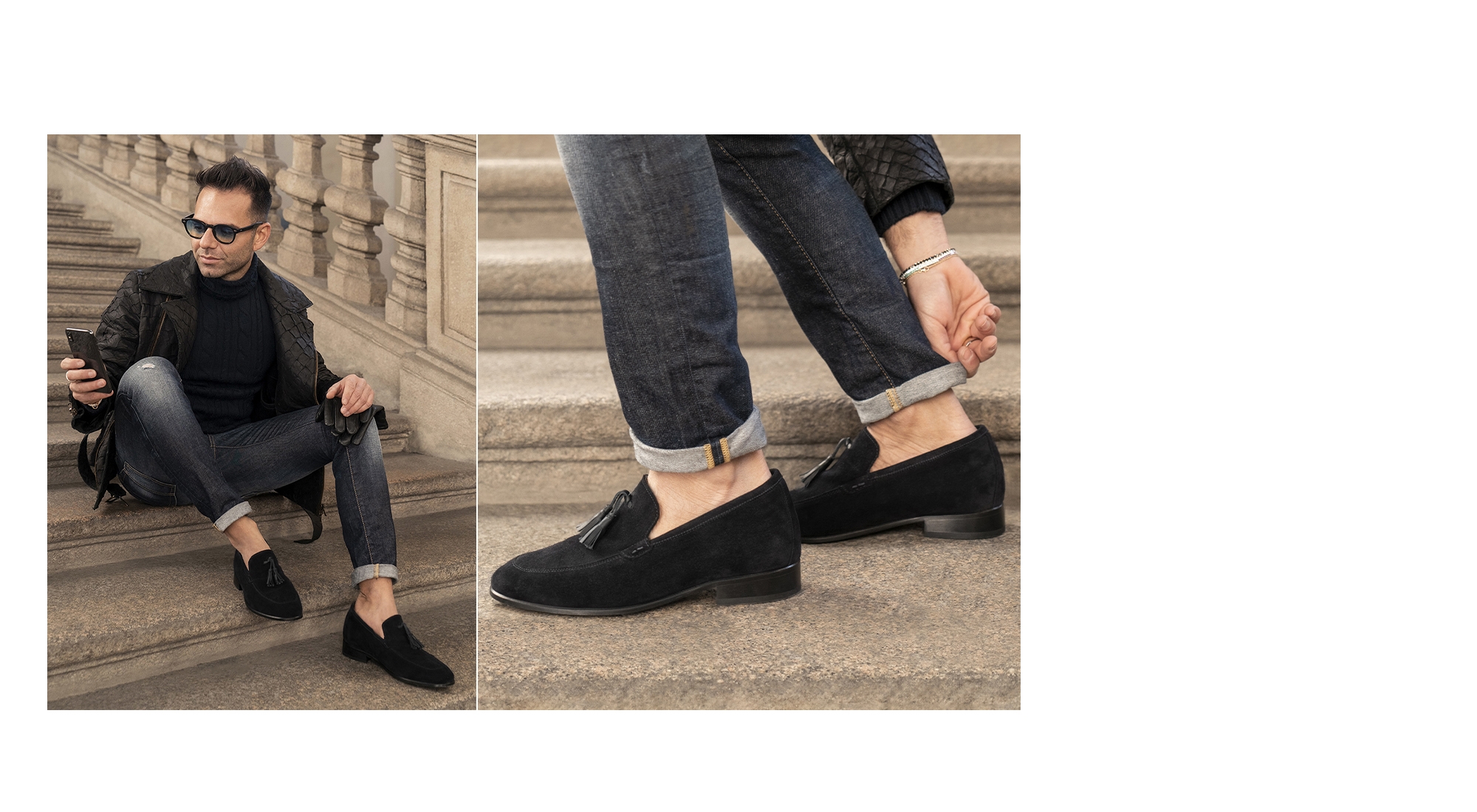 Trentino - Mocassini scarpe con rialzo in Pelle Pieno Fiore da 6 a 8 cm più alto