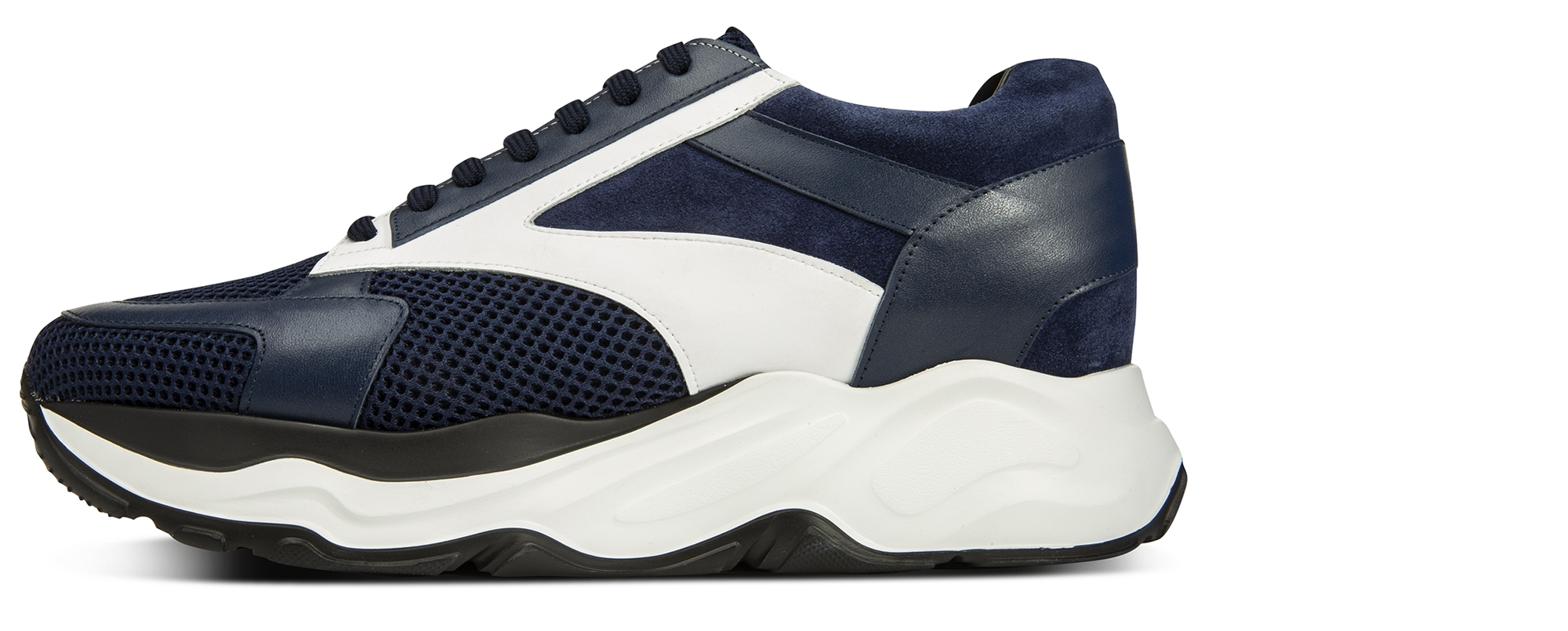 Bend - sneakers con rialzo in Mix Pelle/Tessuto Da 6 a 11 cm più alto