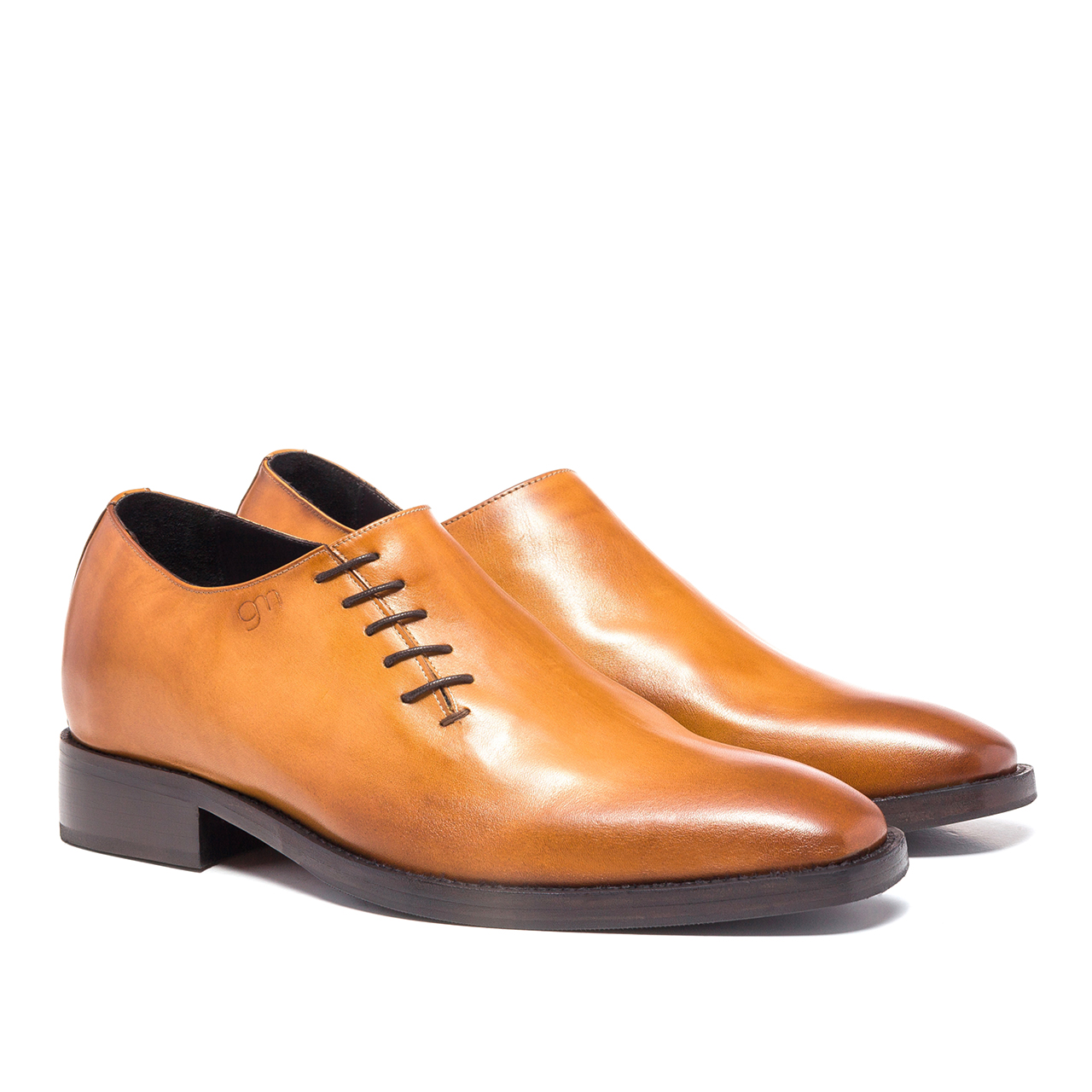 Brindisi - Chaussures Classiques rehaussantes en Cuir Pleine Fleur de 6 cm à 8 cm en plus