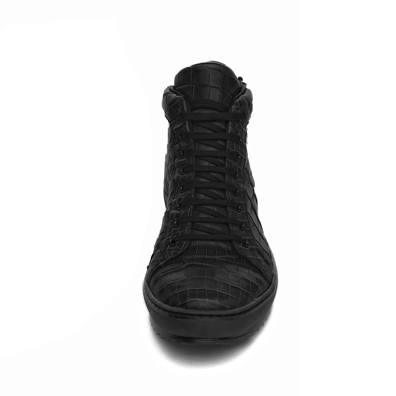 Baskets rehaussantes Pasadena en cuir de crocodile. Jusqu'à 7 cm en plus