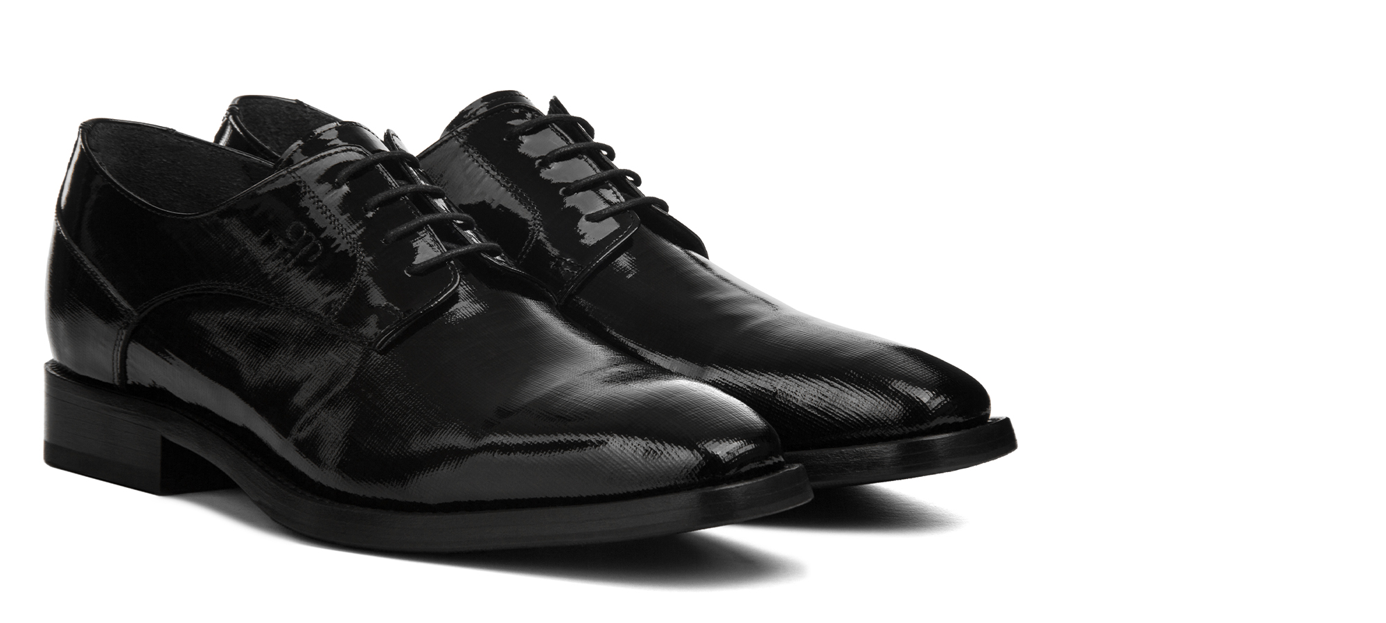 Bardolino - Scarpe Classiche con rialzo in Pelle Effetto Vernice Canapato da 6 a 8 cm più alto