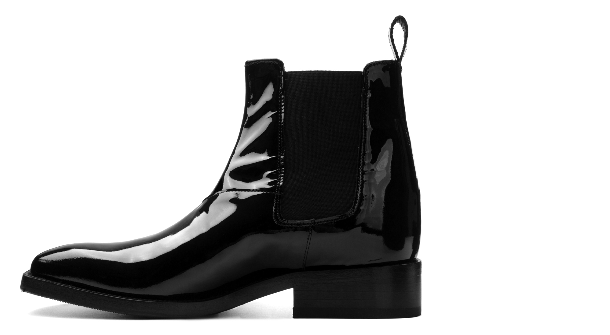 Beijing - Chelsea Boots rehaussantes en Cuir Vernis de 6 cm à 8 cm en plus